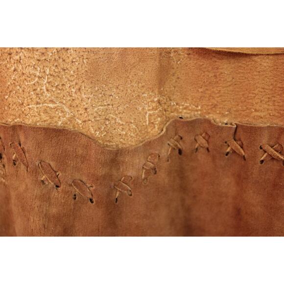 Vintage Skin Hide Leather Handmade Native American Style Dress Beads Fringed O/S - Picture 13 of 16